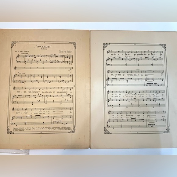 MOOLBARRI (Mulberry) 1907 EDDIE FOY Italian Dialect Piano Vintage Sheet Music - Picture 2 of 6